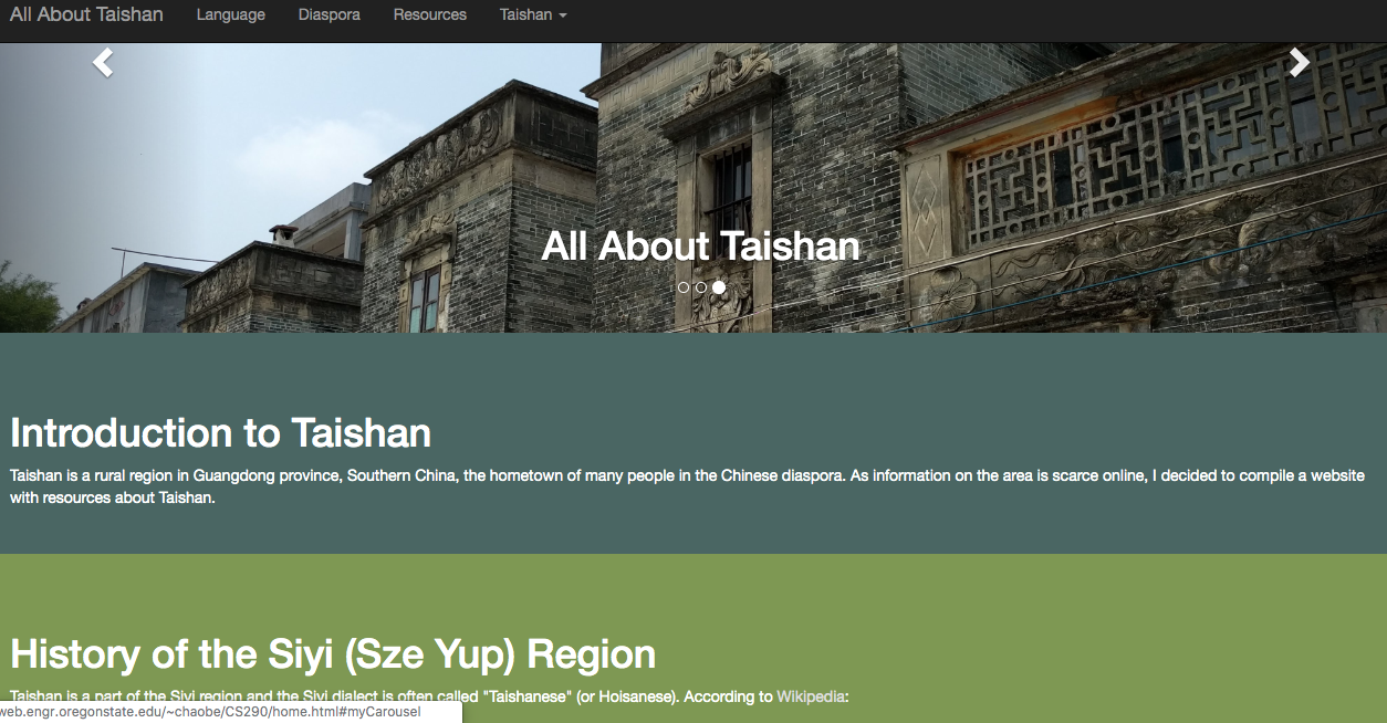 Taishan website screenshot